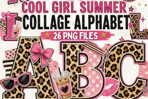Download Cool Girl Summer Collage Alphabet PNG - Girl Collection