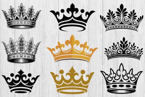 Download Crown SVG Bundle, Royal Crown Silhouette - Royal Collection