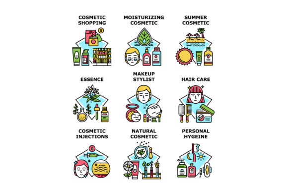 Download Cosmetic Hygiene Set Icons Vector - Cosmetic Collection