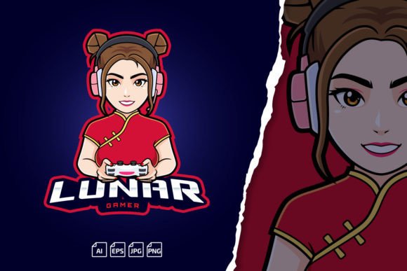 Download Cute Chinese Gamer Girl Logo Gaming - Girl Collection