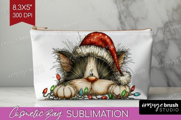 Download Cat Tangled Cosmetic Bag PNG Sublimation - Cosmetic Collection