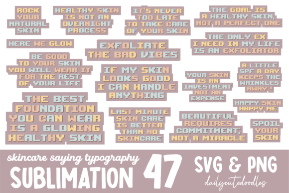 Download Skincare Positive Statements Sublimation - Care Collection