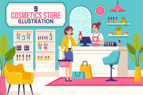 Download 9 Cosmetics Store Illustration - Cosmetic Collection