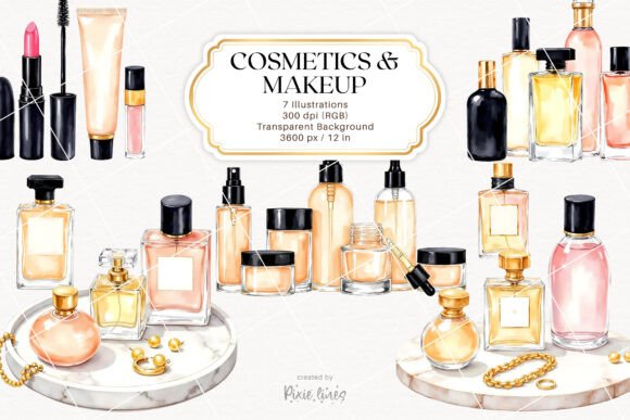 Download Cosmetics and Makeup Illustrations - Cosmetic Collection